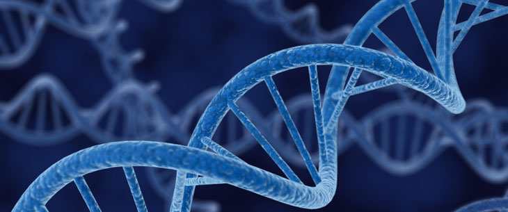 Blue DNA helix