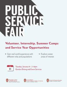 Public Service Fair January 31, 2023 3-6pm Gordon Event Center