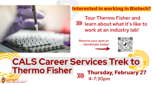 Site Visit to Thermo Fisher Explore the forefront of pharmaceutical research at Thermo Fisher's GMP lab in Middleton, WI. You will see the rigorous processes ensuring pharmaceutical quality and safety. Food and beverages will be provided as you learn from scientists about what it's like to work in industry. February 27, 4-7:30pm, bus transportation provided.