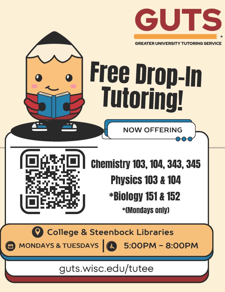 GUTS Drop In Tutoring