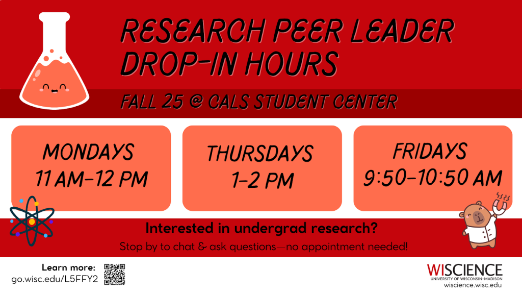 Research Peer Leader Drop In Hours Fall 2025