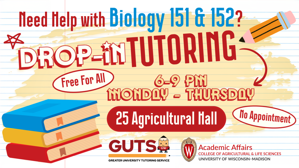Biology 151-152 Drop-In Tutoring